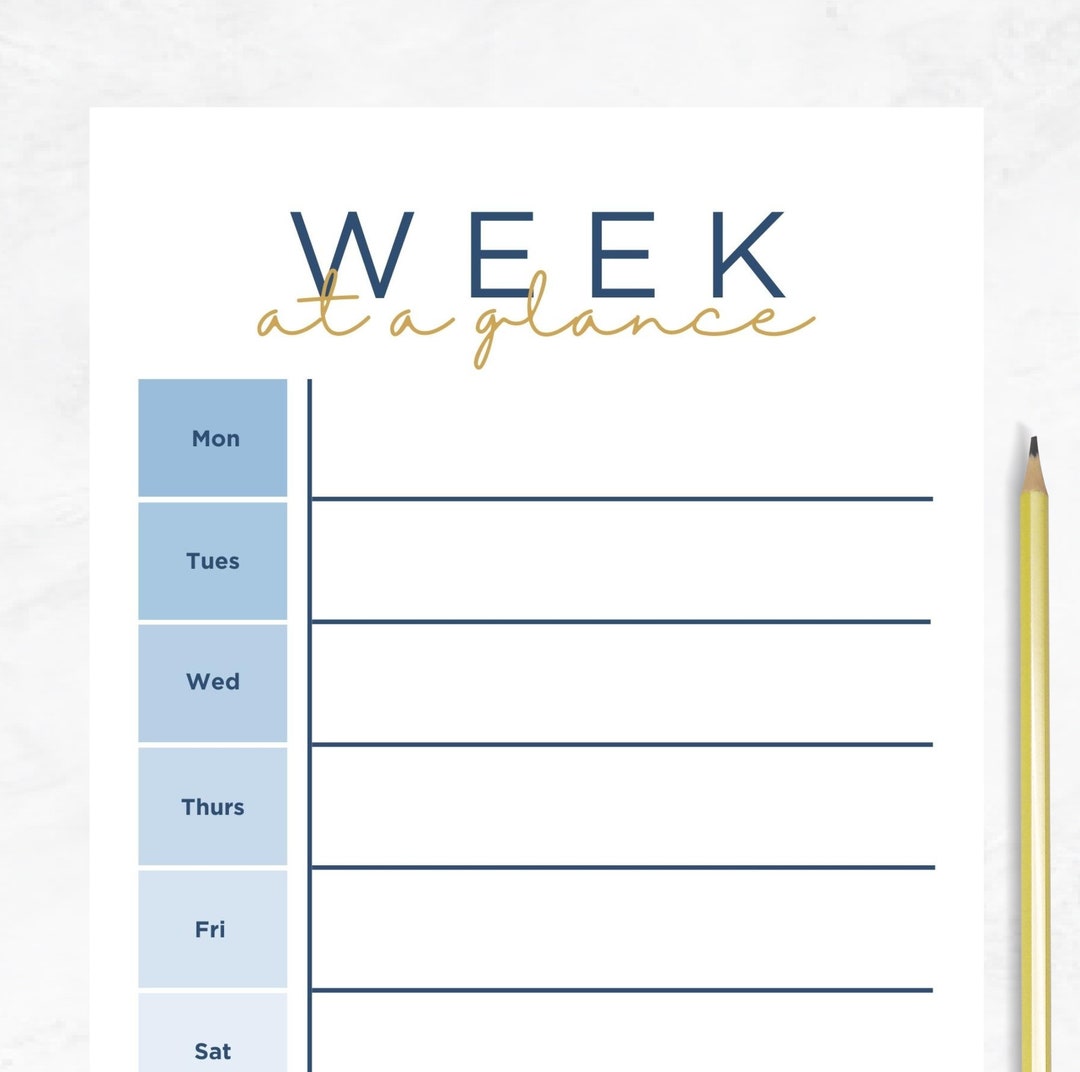 Weekly Planner Printout / Day Planner Printable / Blue - Etsy