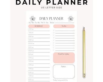 Daily Planner Printout /  Weekly Planner Printout / Floral /  Pink / Digital Download