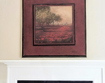 Beautiful “Papaveri View” by J. McGannon  | Framed Rustic Red Landscape | No. 775/50502