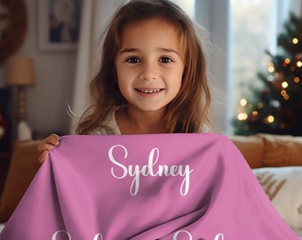 Customized Name Blanket Gift, Personalized Christmas Blanket Gift, Customized Throw Blanket for Girls, Boys, and Adults,Personalized Blankee