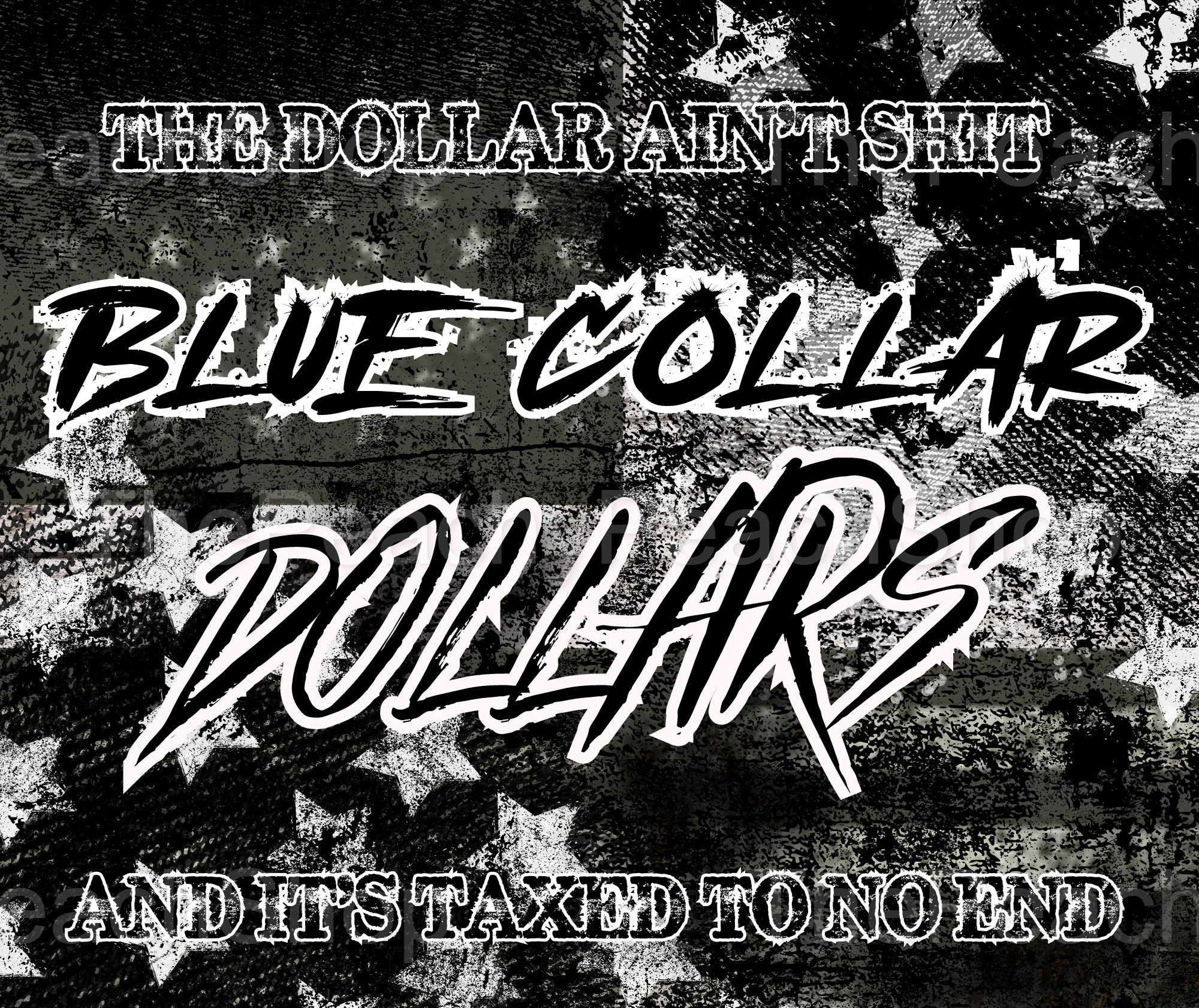 20 Oz Skinny Straight Blue Collar Dollars Tumbler Wrap Png Etsy