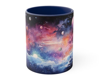 Nebula Dreams: Watercolor Artistry on a Space-Inspired Mug