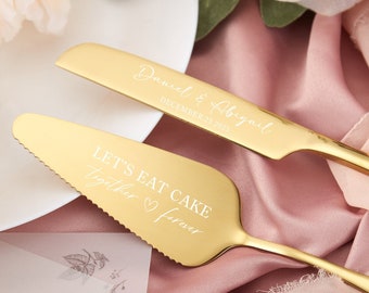Personalized Wedding Cake Knife  Server Set,Cake Knife Set,Wedding Cake Cutter Set,Engraved Cake Knife Set,Wedding Accessories,Wedding Gift