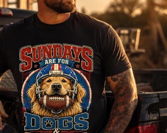 Los domingos son para perros y fútbol PNG, diseño de camiseta de fútbol para papá perruno, divertido perro para el día del partido PNG, descarga digital para el Día del Padre