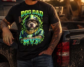 PNG de "Papá Perruno MVP", Diseño de Camiseta de Fútbol para Papá Perro, PNG Divertido de Perro Deportivo, Regalo para el Día del Padre (Descarga Digital)