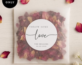 Pegatinas de confeti personalizadas para bodas: etiquetas de 4 cm para recuerdos de boda / Acabado mate resistente al agua