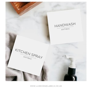 Minimalist Personalised Laundry / Utility Labels | Cleaning Bottle Labels | Water-resistant & Oil-Resistant | Various Sizes |
