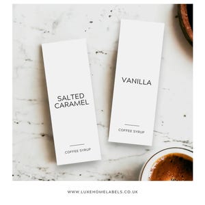 Étiquettes personnalisées minimalistes pour bouteilles d'huile et de sirop | Stickers personnalisés résistants à l'eau et à l'huile | Fini mat | Différentes tailles