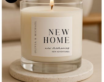 Etiqueta personalizada para vela de nueva casa / Regalo para tu primer hogar / Adhesivo mate resistente al agua