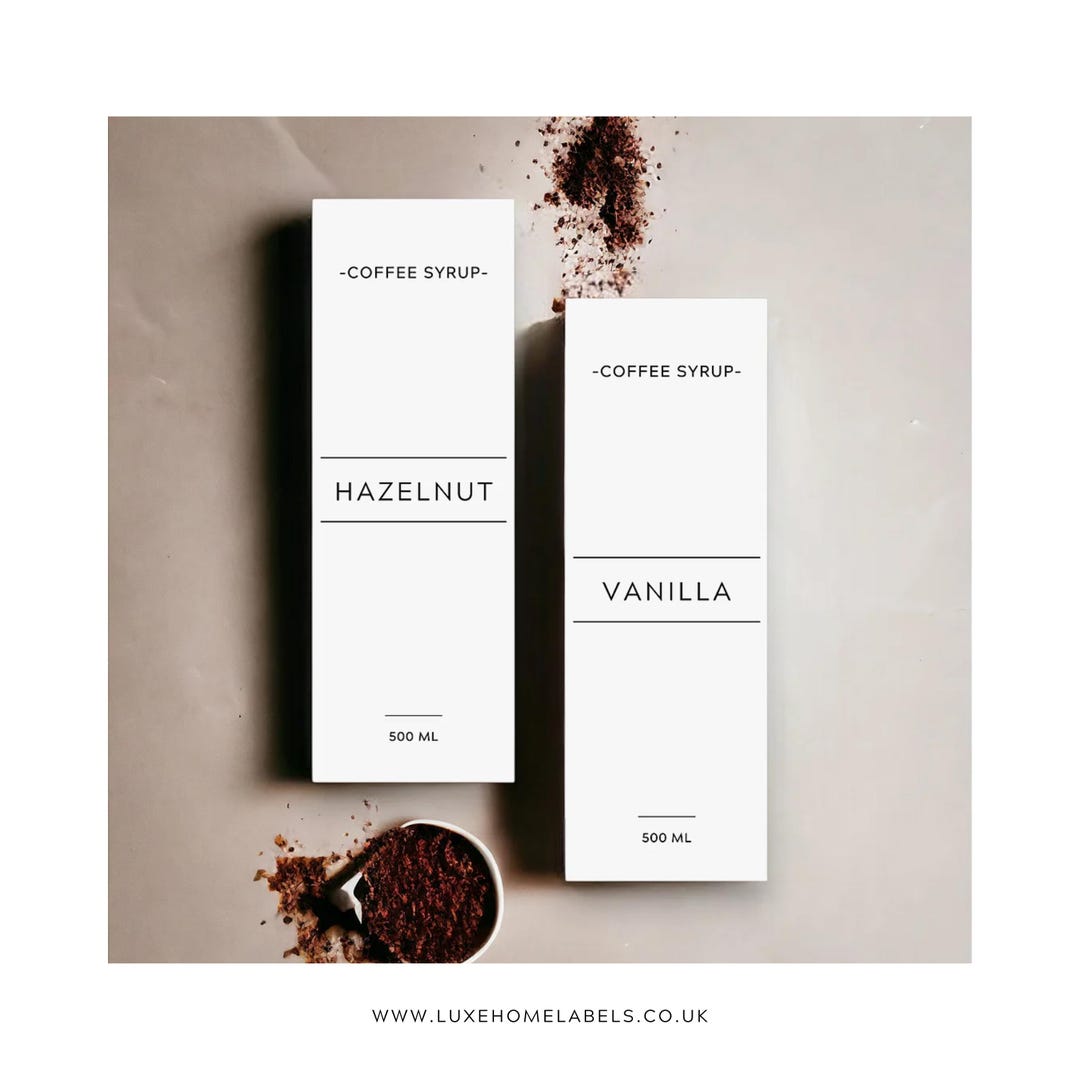 Personalised Oil & Syrup Bottle Labels: Water-resistant Matte Stickers ...