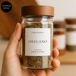 Gepersonaliseerde labels kruidenpotjes: waterbestendig, matte afwerking