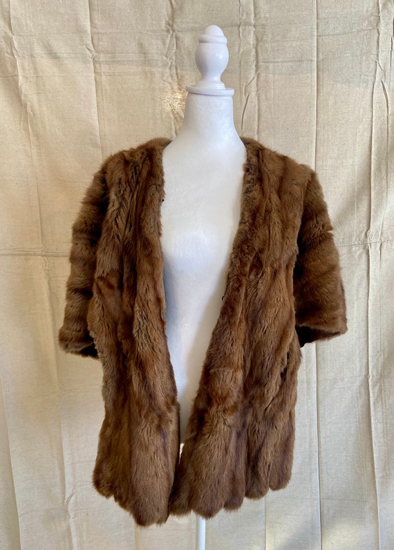 Vintage Genuine Mink Fur Caplet Stole, Maine Fur … - image 9
