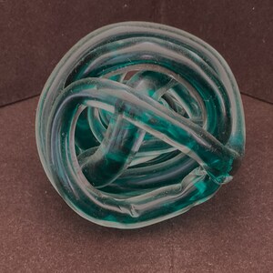 Mid Century Royal Blue Venetian Murano Knot Ball Paperweight