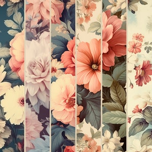 Peut inclure: Un motif floral avec des fleurs roses, blanches et vertes. Les fleurs sont disposées verticalement, les roses en haut et les blanches en bas. Le fond est de couleur vert clair.