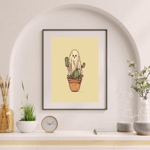 Halloween Kunstdruck, Kaktusliebhaber Halloween Wandkunst, Halloween Poster, Halloween Dekor für Crazy Cactus Lady, druckbare Halloween Wandkunst