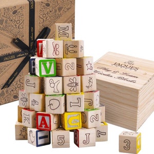 Alphabet Wooden Blocks - Kids Building Blocks