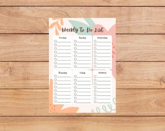 Pastel Weekly To-Do List