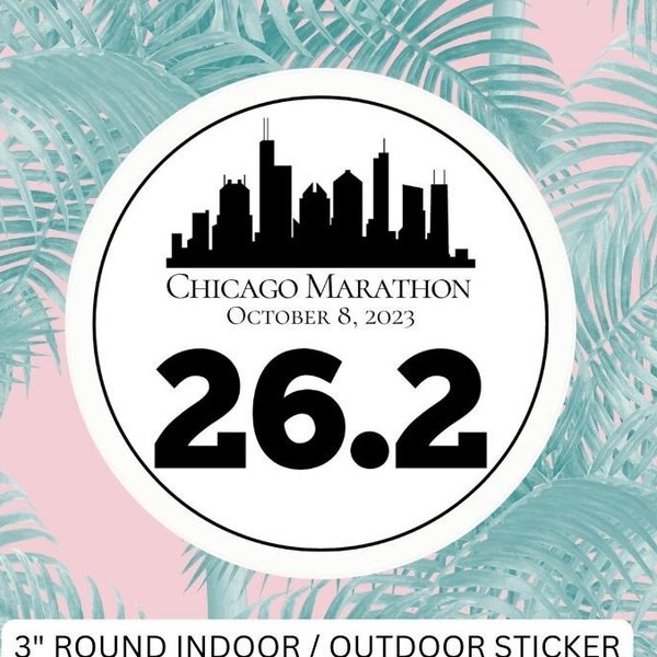 Chicago Runner Sticker, 26.2 Mile Marathon Car Window Sticker, Laptop Decal, Bumper Sticker, Gift for Runner, 26.2 Marathon Finisher Sticker