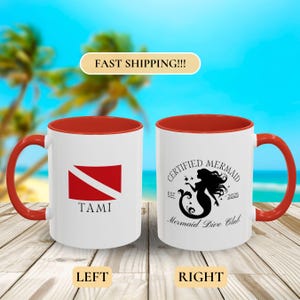 Scuba Diver Mug, Scuba Diving Coffee Cup, Personalize Coffee Mug, Works Well Under Pressure, Gift for Scuba Diver, Mermaid Diver Gift, Scuba