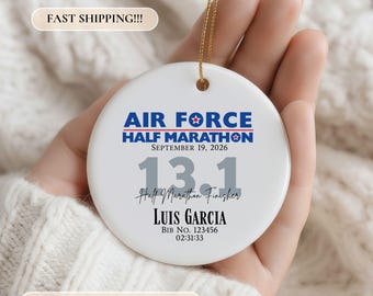 Half Marathon Ornament, Customized Running Ornament, Custom Half Marathon Finisher Ornament, Half Marathon Runner Ornament, Gift for Runner