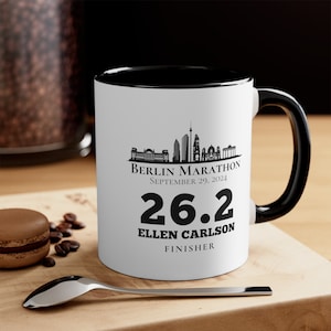 Marathon Finisher Mug, Personalized Running Mug, Half Marathon Finisher, Gift for Marathon Runner, Coffee Mug for Runner, Berlin Coffee Mug