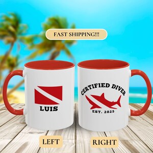 Scuba Diver Mug, Scuba Diving Coffee Cup, Personalized Coffee Mug, Works Well Under Pressure, Gift for Scuba Diver, Ocean Lover Gift, Scuba