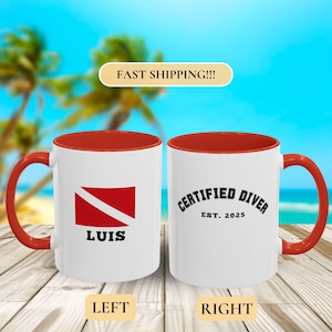 Scuba Diver Mug, Scuba Diving Coffee Cup, Personalized Coffee Mug, Works Well Under Pressure, Gift for Scuba Diver, Ocean Lover Gift, Scuba