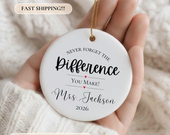 Personalized Thank you Ornament, Teacher Ornament, Ornament for Teacher, Gift for Teacher, Personalized Retirement Ornament, Nurse Ornament