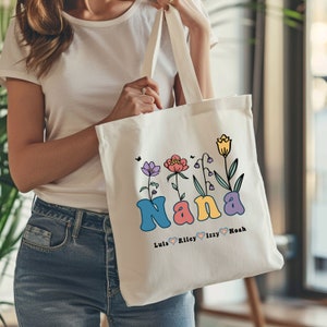 Personalized Grandma Gift, Personalized Grandma Bag, Grandma Tote Bag, Grandma Canvas Bag, New Grandma Gift, Pregnancy Announcement, Nana