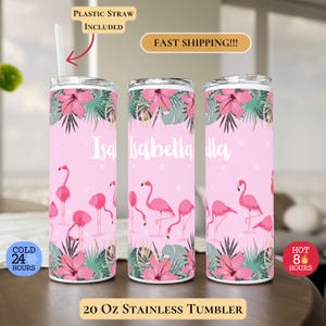 Flamingo Tumbler, Personalized Flamingo Tumbler, Beach Vacation Tumbler, Tropical Tumbler, Vacation Tumbler, Flamingo Lover Gift, Flamingos