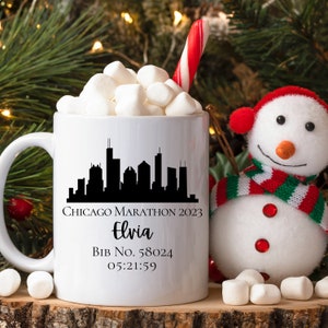 Personalized Marathon Finisher Mug, Custom Chicago Runner Mug, 26.2 Miles Mug, Gift for Runner, Marathoner Mug, Gift for Marathoner 11oz Mug