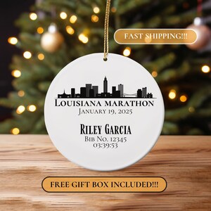 Marathon Runner Ornament, Personalized Marathon Finisher Ornament, Marathon Gift Marathon Runner Gift Half Marathon Runner Ornament Louisana