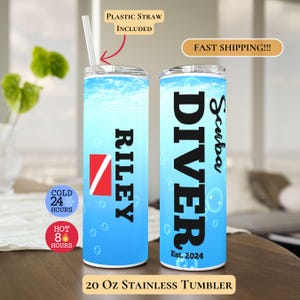 Scuba Diver Tumbler, Personalized Scuba Tumbler, Certified Diver Tumbler, Scuba Lover Gift, Gift for Scuba Diver, Scuba Diver Tumbler To Go