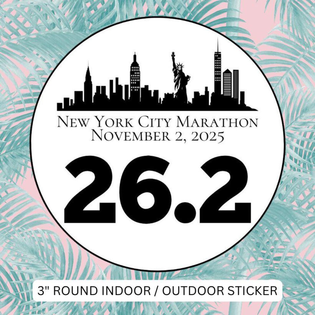 26.2 New York Runner Sticker, 26.2 Mile Marathon Runner Car Window ...