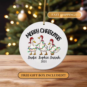 Duck Ornament, Personalize Duck Christmas Ornament, Farmhouse Ornament, Farmhouse Christmas Ornament, Duck Holiday Ornament, Duck Lover Gift