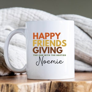 Personalized Thanksgiving Coffee Mug, Custom Coffee Mug, Friendsgiving Mug, Hot Chocolate Mug, Gift for Hostes, Coffer Lover Mug, 11oz Mug