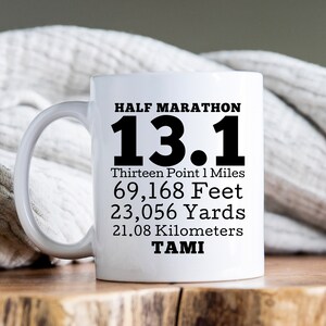 Personalized Marathon Mug, Custom Marathon Runner Mug, 13.1 Miles Mug, Gift for Runner, Marathoner Finisher Mug, Marathoner Finisher Gift