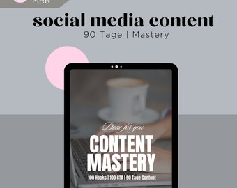Social Media Content Success | German | Hooks, CTA, content ideas | Digital product with right of repurchase | Canva template |