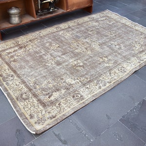 Turkish rug, Rustic rug, Handmade rug, Boho decor, Home decor rug, Floor rug, Organic wool rug, Oushak rug, Turkey rug 5.2 x 8.5 Ft ORT1756