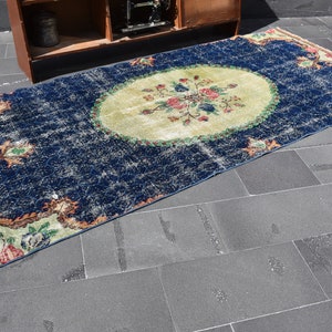 Tappeto turco, tappeto naturale, tappeto Boho, arredamento Boho, tappeto arredo per la casa, tappeto da pavimento, tappeto organico, tappeto arredo Oushak, tappeto turco 4,5 x 10 piedi ORT1627