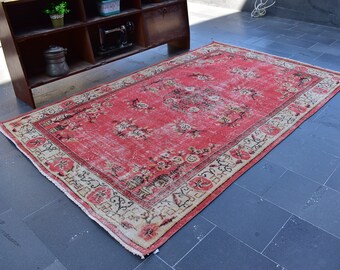 Turkish rug, Vintage rug, Handmade rug, Boho decor, Floor rug, Runner rug, Hallway rug, Home decoration, Turkey rug 5.2 x 8.4 ft ORT0124