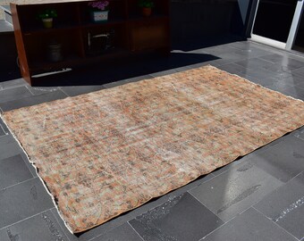 Turkish rug, Vintage rug, Handmade rug, Boho decor, Home decor rug, Floor rug, Organic wool rug, Oushak rug, Turkey rug 5 x 8.1 ft ORT0032