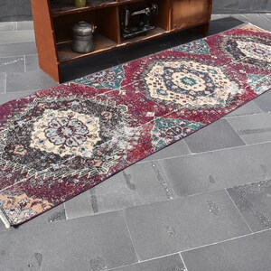 Turkish runner rug, Corridor rug, Handmade rug, Rustic decor, Hallway rug, Floor rug, Runner rug, Oushak rug, Carpet 3.3 x 11.4 ft ORT1653