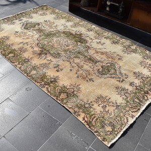 Turkish rug, Floral area rug, Tribal rug, Boho decor, Large rug, Floor rug, Organic wool rug, Oushak rug, Turkey rug 5.1 x 9.0 ft ORT1685