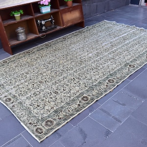 Turkish rug, Vintage rug, Handmade rug, Tribal rug, Home decor rug, Floor rug, Organic wool rug, Oushak rug, Turkey rug 6x10.6 ft ORT1395
