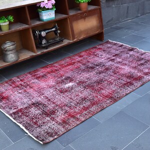 Turkish area rug, Kitchen rug, Handmade rug, Boho decor, Area rug, Oushak rug, Carpet, Bohemian rug, Wool rug, Aztec rug 3.7x6.9 ft ORT1410