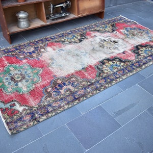 Turkish rug, Vintage rug, Oriental area rug, Boho decor, Large rug, Floor rug, Organic wool rug, Oushak rug, Turkey rug 4.6 x 9.2 ft ORT1050
