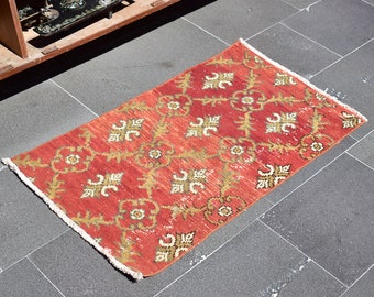 Turkish rug, Vintage rug, Handmade rug, Boho decor, Home decor rug, Floor rug, Organic wool rug, Oushak rug, Turkey rug 1.9 x 3.1 ft ORT0986