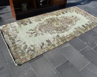 Turkish rug, Vintage rug, Oriental rug, Boho decor, Home decor rug, Floor rug, Organic wool rug, Oushak rug, Turkey rug 4.1 x 8.9 ft ORT1673