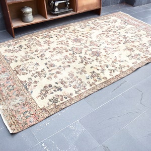 Turkish rug, Vintage rug, Diningroom rug, Boho decor, Home decor rug, Antique rug, Wool rug, Oushak rug, Turkey rug 5.2 x 9.9 ft ORT2080